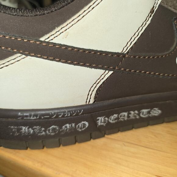 Y2k Nike Dunk Low Custom Chrome Hearts Cross Brown Sneakers Size 11 Mens main image 7